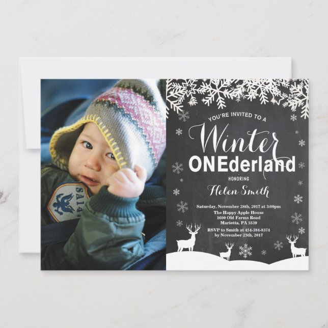 Invitation photo pour le 1er anniversaire de Winte (Devant)
