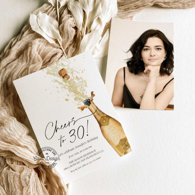 Invitation photo pour le 30e anniversaire (Créateur téléchargé)