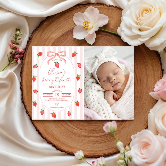 Invitation photo pour le premier anniversaire de B (Créateur téléchargé)