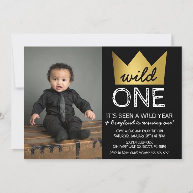 Invitation photo pour le premier anniversaire de W (Devant)