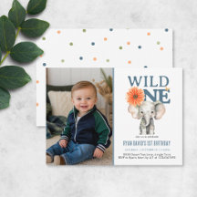 Invitation photo pour le premier anniversaire d'él