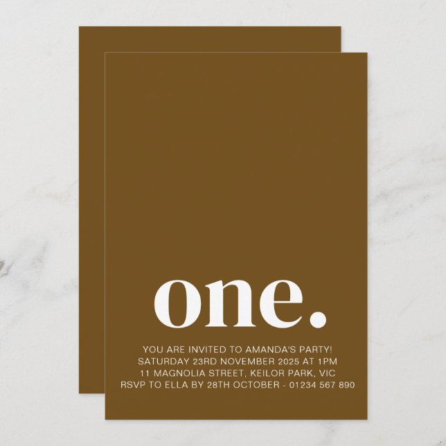 Invitation photo pour le premier anniversaire en m (Devant / Derrière)