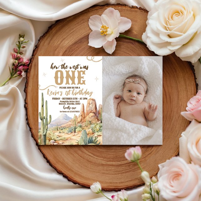 Invitation photo pour le premier anniversaire west (Créateur téléchargé)