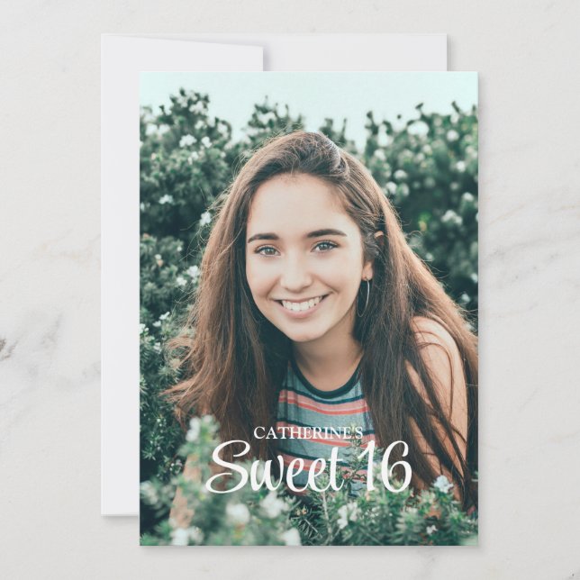 Invitation photo pour les 16 ans (Devant)