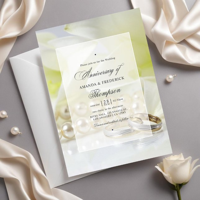 Invitation photo pour les 30 ans de mariage de noc (30th Pearl Wedding Anniversary)