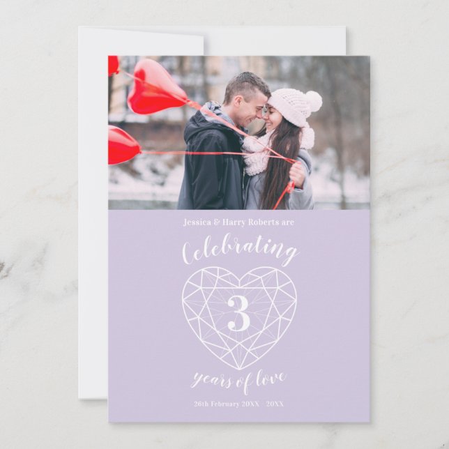 Invitation photo pour les 3 ans d'anniversaire de  (Devant)