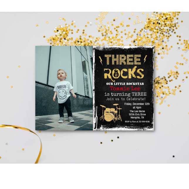 Invitation photo pour les 3 ans de Rockstar (Créateur téléchargé)