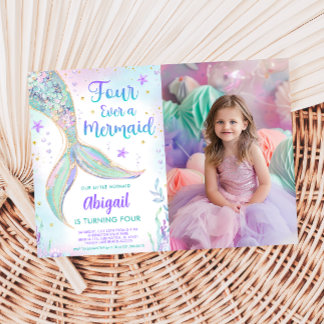 Invitation photo pour les 4 ans de fête de sirène