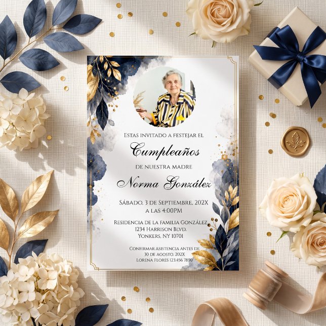 Invitation photo pour les 50 ans d'anniversaire en (Créateur téléchargé)