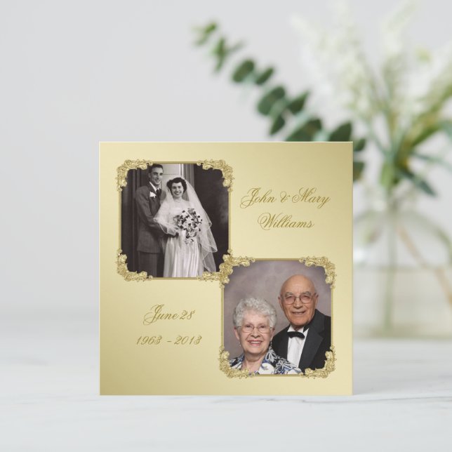 Invitation photo pour les 50 ans de mariage (Debout devant)
