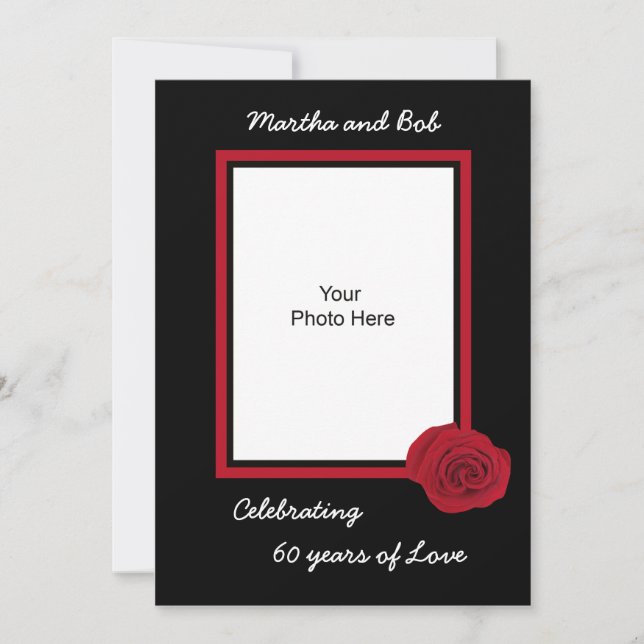 Invitation photo pour les 60 ans de mariage (Devant)