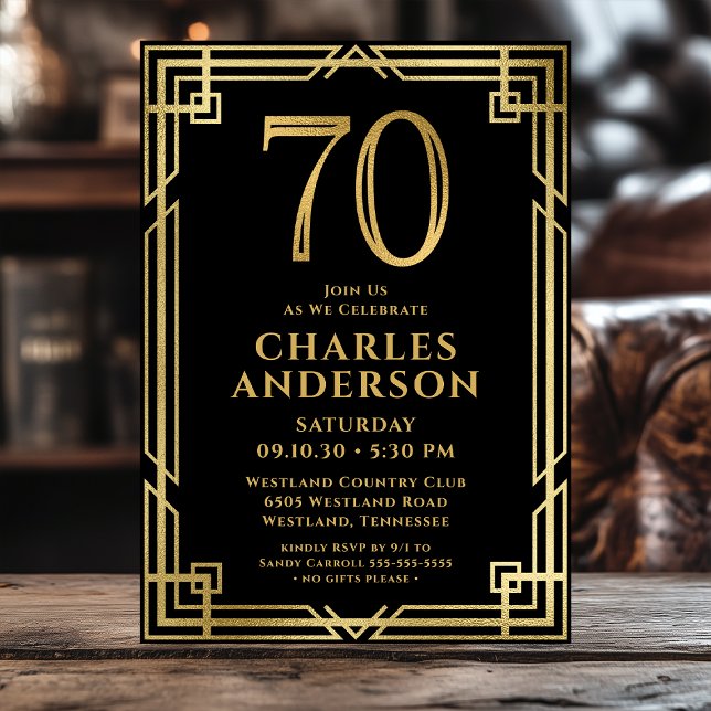 Invitation Photo pour les 70 ans de l'Or Noir (Créateur téléchargé)