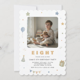 Invitation photo pour les 8 ans d'un garçon