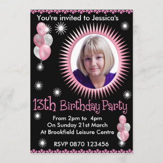Invitation photo pour les filles 13e anniversaire