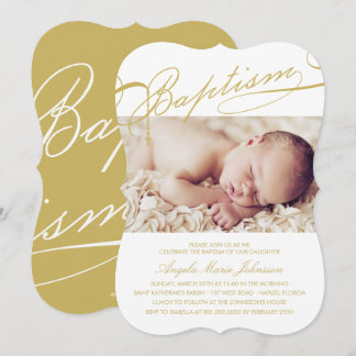 Invitation Photo préétablie de fille de croix de chapelet de