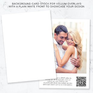 Invitation Photo QR Code Arrière - plan blanc pour superposit