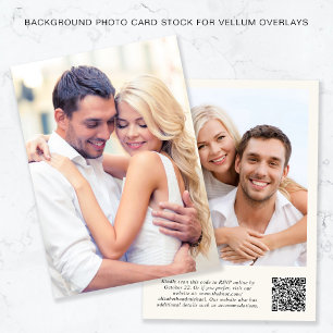 Invitation Photo QR Code Cream Arrière - plan Pour Revêtement