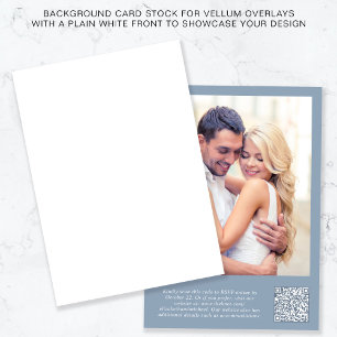 Invitation Photo QR Code Dusty Blue Arrière - plan Vellum Ove