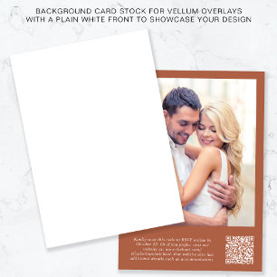 Invitation Photo QR Code Terracotta Arrière - plan Vellum Ove