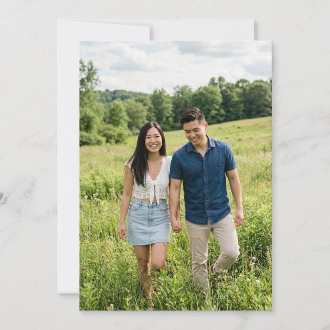 Invitation Photo réaliste vert joyeux (Devant)