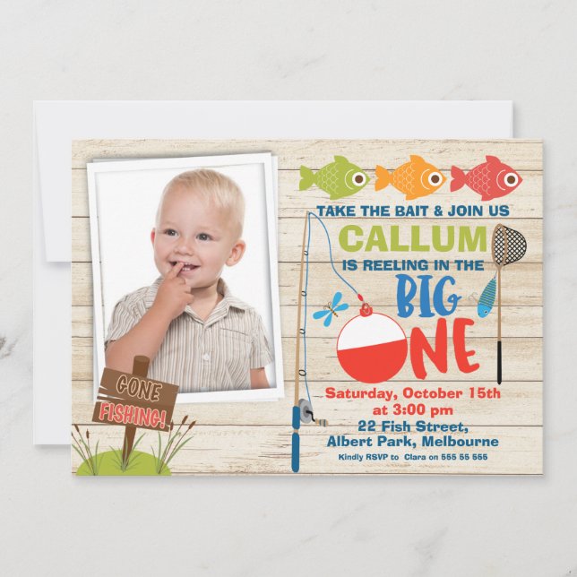Invitation Photo Reeling dans le grand premier anniversaire (Devant)