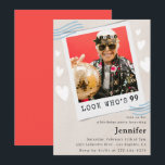 Invitation Photo Regarde qui fête son 99e anniversaire Invita<br><div class="desc">Photo Regarde qui fête son 99e anniversaire Invitation</div>