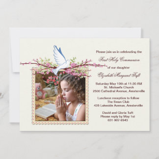 Invitation photo religieuse Spring Dove