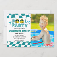 PHOTO RETRO SMILEY FACE POOL PARTI