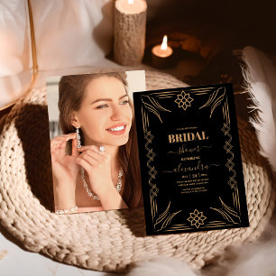 Invitation Photo Roaring 20s Gold Art Déco