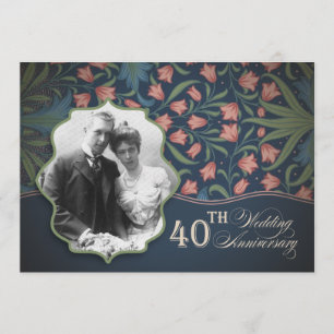 Invitation photo romantique 40e anniversaire