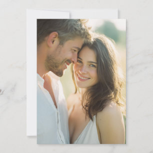 Invitation Photo Romantique Blanc Chaud