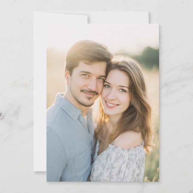 Invitation Photo Romantique Chaleureux (Devant)