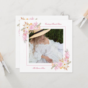 Invitation Photo Romantique Mis XV d'Espagne Bouquet de print