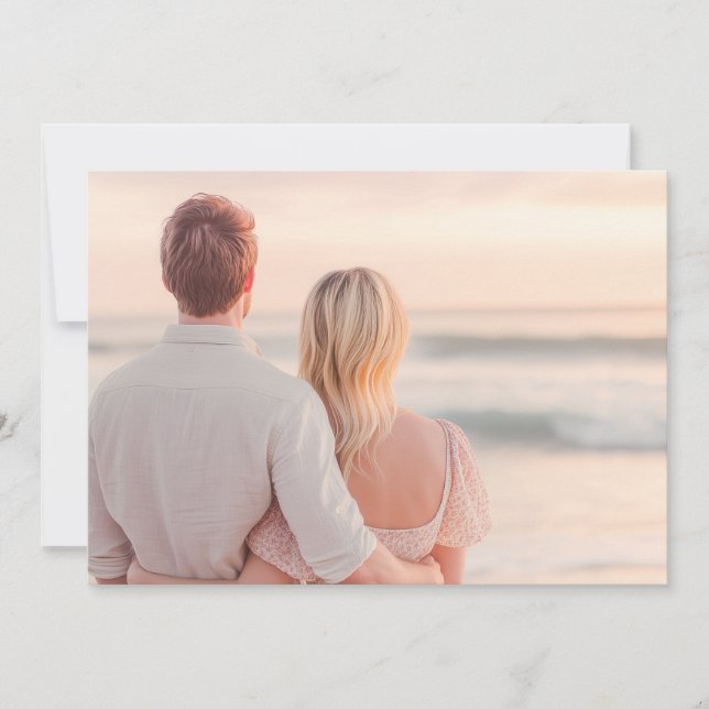 Invitation Photo Romantique Pastel Serein (Devant)