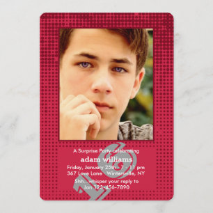 Invitation photo rouge demi-ton