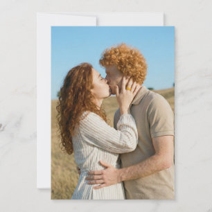Invitation Photo rouge et beige romantique
