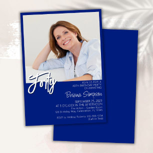 Invitation Photo Royal Blue 40e anniversaire