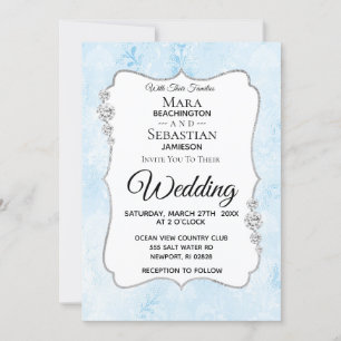 Invitation *~* Photo + RSVP + QR Diamant Mariage damassé Invi