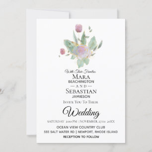 Invitation *~* Photo - RSVP - QR ROSE BOUQUET AR12 Mariage