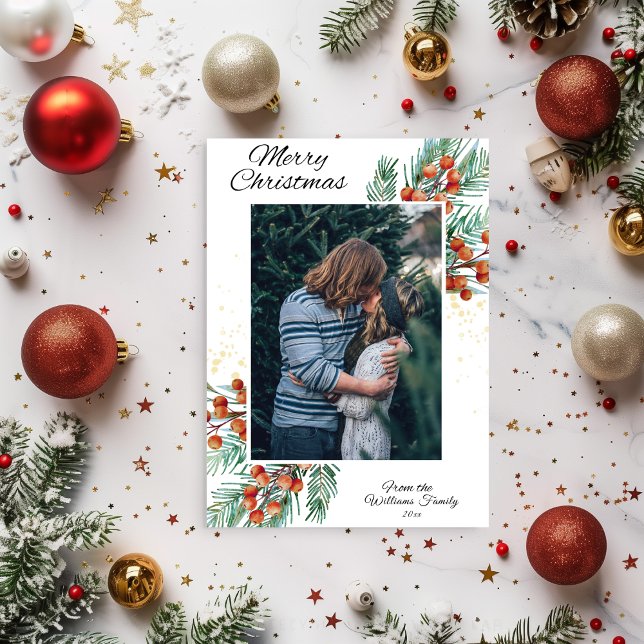 Invitation Photo Rustique moderne Joyeux Noël Card (Créateur téléchargé)