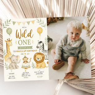 Invitation Photo Safari Animal Tropical 1er Anniversaire