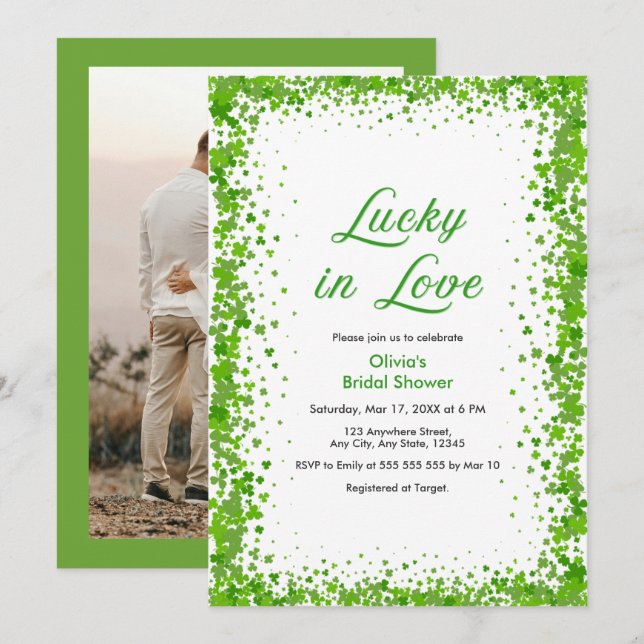 Invitation Photo Saint-Patrick Fêtards en Amour Enterrement d (Devant / Derrière)