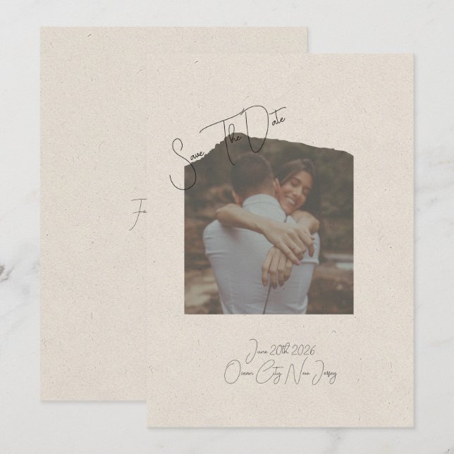 Invitation Photo Save The Date  (Devant / Derrière)