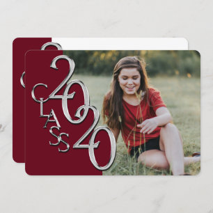 Invitation photo Silver Burgundy 2020