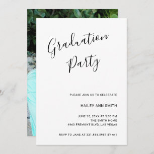 Invitation Photo simple et élégante Graduation moderne