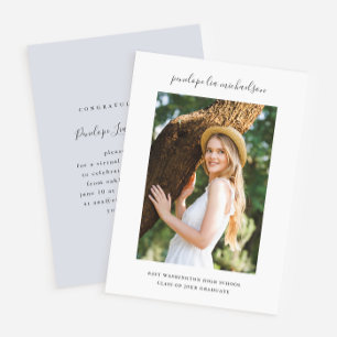 Invitation Photo simple et jolie partie virtuelle de graduati