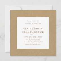 Photo simple Faux Rustic Mariage Kraft Carré
