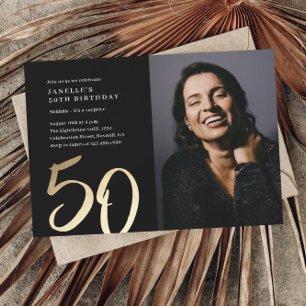 Invitation Photo simple moderne 50e anniversaire