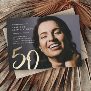 Invitation Photo simple moderne 50e anniversaire