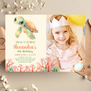 Invitation Photo Sous L'Océan Marin Anniversaire